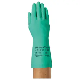 12 Gants fins et polyvalents vert r&eacute;sistants aux produits chimiques t.6 