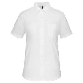 Chemise popeline polycoton femme - Manches courtes - Taille XXL - Blanc 