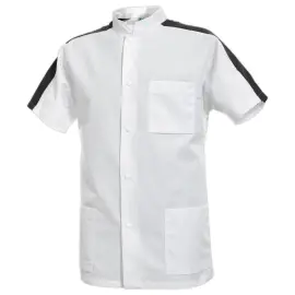 TUNIQUE HOMME STEEVE MANCHES COURTES &ndash; BLANC CHARBON &ndash; TAILLE 0 