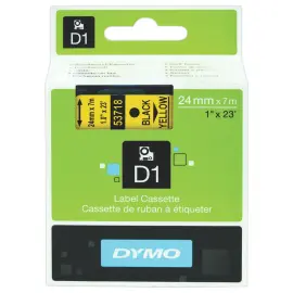 Ruban D1 DYMO S0720980 - 7 m x 24 mm - Texte noir sur fond jaune 