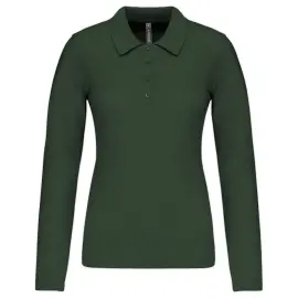 Polo femme - Manches longues - Taille S - Forest green 