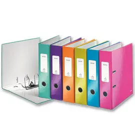 10 Classeurs &agrave; levier WOW 180&deg; - Assortis - LEITZ 
