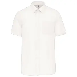 Chemise popeline polycoton homme - Manches courtes - Taille XL - Blanc 