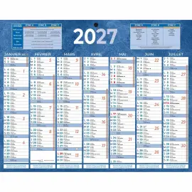 Calendrier 2027 de banque bleu 13 mois - 21x 26,5 cm - BOUCHUT GRANDREMY 