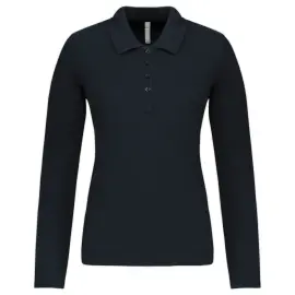 Polo femme- Manches longues - Taille L - Marine 