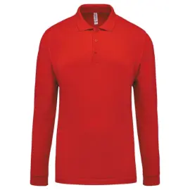 Polo homme - Manches longues - Taille 4XL - Rouge 