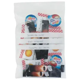 1000 Sachets plastique grip avec bandes blanches - 120 x 180 mm 