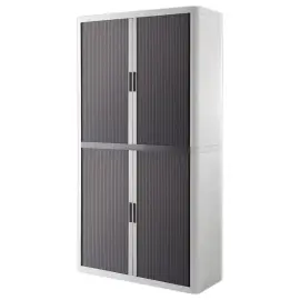 Armoire haute &agrave; rideaux gris anthracite Easyoffice - Hauteur 2m - PAPERFLOW 