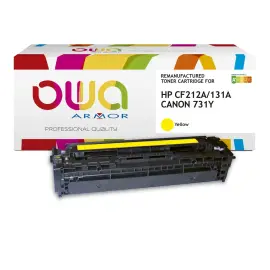Toner &eacute;q. CANON 731Y, HP CF212A - Jaune - OWA 