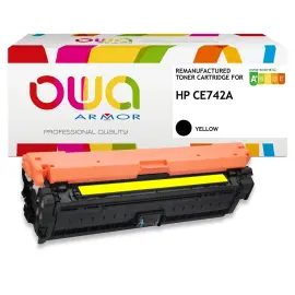 Toner &eacute;q. HP CE742A - Jaune - OWA 
