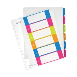Jeu d'intercalaires num&eacute;riques WOW - A4 Maxi - 6 onglets - LEITZ 