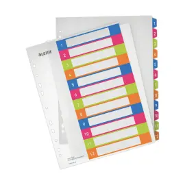 Jeu d'intercalaires num&eacute;riques WOW - A4 Maxi - 12 onglets - LEITZ 