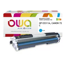 Toner &eacute;q. HP CE311A, CANON 729 C - Cyan - OWA 