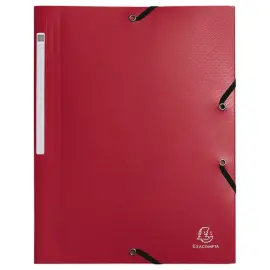 Chemise &eacute;lastiques 3 rabats Opak - Rouge - EXACOMPTA 