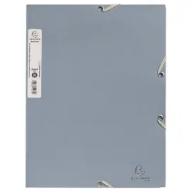 Chemise &eacute;lastiques 3 rabats - Carte recycl&eacute;e - Bleu gris - EXACOMPTA 