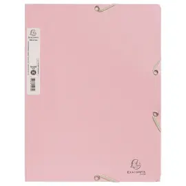 Chemise &eacute;lastiques 3 rabats - Carte recycl&eacute;e - Rose - EXACOMPTA 