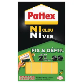 Pastilles adh&eacute;sives ni clou ni vis - PATTEX 