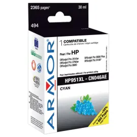 Cartouche &eacute;q. HP 951XL - Haute capacit&eacute; - Cyan - OWA 