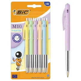 10 Stylo-bille M10 - Pointe moyenne - Coloris pastels - BIC 