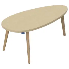 Table basse upcycl&eacute;e Bellecombe - 95 x P 50 cm - Mont&eacute;e - Sable 