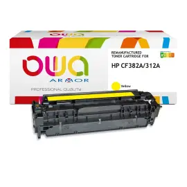 Toner &eacute;q. HP CF382A - Jaune - OWA 