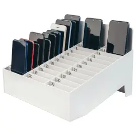 Rangement &agrave; poser pour 33 t&eacute;l&eacute;phones  gris 
