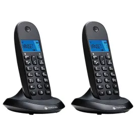 2 T&eacute;l&eacute;phones Fixe Sans FIl C1002CB+ Noir - MOTOROLA 