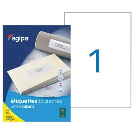 25 Planches d'&eacute;tiquettes  210 x 297 mm soit 25 &eacute;tiq/bo&icirc;te 