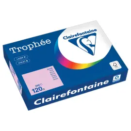 Ramette de 250 feuilles de papier rose 120g - CLAIREFONTAINE TROPH&Eacute;E 