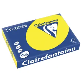 Feuilles de papier Troph&eacute;e A4 120g - jaune soleil - CLAIREFONTAINE 