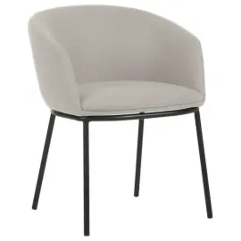 2 Fauteil Arco M en Tissu - Pied en M&eacute;tal - Beige - GENERIQUE 