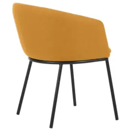 2 Fauteuil Arco Jaune - Pieds en M&eacute;tal - GENERQIUE 
