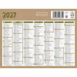 Calendrier banque  Natura 14 mois - 17,5x13,5 cm - Janvier &agrave; d&eacute;cembre - BOUCHUT GRANDREMY 