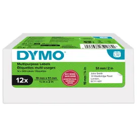 12 Rouleaux de 500 &eacute;tiquettes - 19 x 51 mm - DYMO 