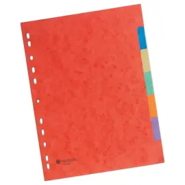 Jeu d'intercalaires carte 3/10&egrave;me format A4 - 7 onglets - Fiducial 
