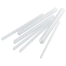 100 Reliures rondes en plastique 21 anneaux - &Oslash; 6 mm - Blanc -  Access 