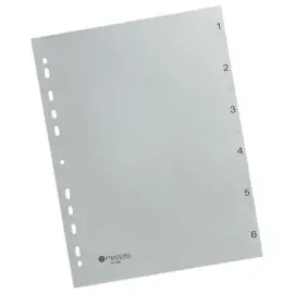 Jeu d'intercalaires num&eacute;riques A4 - 6 onglets - FIDUCIAL 