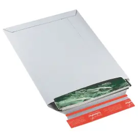 20 Pochettes d'exp&eacute;dition carton rigide blanc 24.5x34.5 cm 