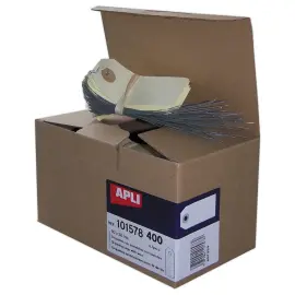 400 &Eacute;tiquettes am&eacute;ricaines &agrave; &oelig;illet + fil de fer 80 x 38 mm 