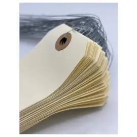 1000 &Eacute;tiquettes am&eacute;ricaines &agrave; &oelig;illet + fil de fer 125 x 63 mm 
