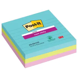3 Notes repositionnables - Miami - Super Sticky  - 10,1x10,1cm - POST IT 