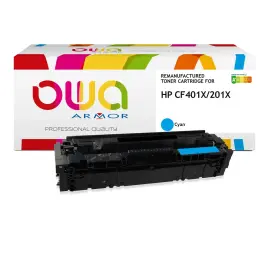 Toner &eacute;q. HP CF401X - Haute capacit&eacute; - Cyan - OWA 