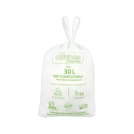 250 Sacs verts pour d&eacute;chets quotidiens 30L 