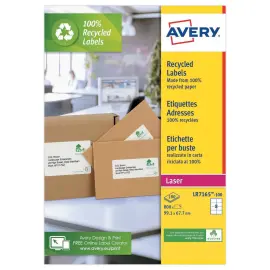 100 Planches d'&eacute;tiquettes laser AVERY 99,1x67,7 mm soit 800 &eacute;tiq/bo&icirc;te 