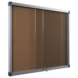 Vitrine d'int&eacute;rieur coulissante 15 x A4 fond li&egrave;ge 