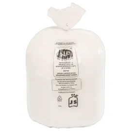 25 Sacs poubelle &agrave; liens traditionnels - D&eacute;chets courants - Blanc - 50 L 