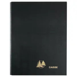 Classeur vide perp&eacute;tuel pour feuillets mobiles de caisse - 19 x 25,5cm - Noir - Janvier &agrave; d&eacute;cembre - EXACOMPTA 