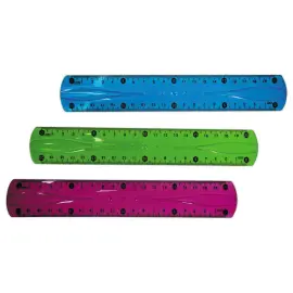 R&egrave;gle de bureau double plate en plastique dur - 20 cm. 