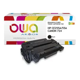 Toner &eacute;q. HP CE255A, CANON 724 - Noir - OWA 