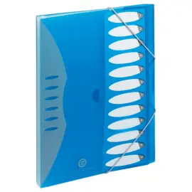 Trieur &agrave; soufflets en polypropyl&egrave;ne - 12 positions - Bleu - Fiducial 